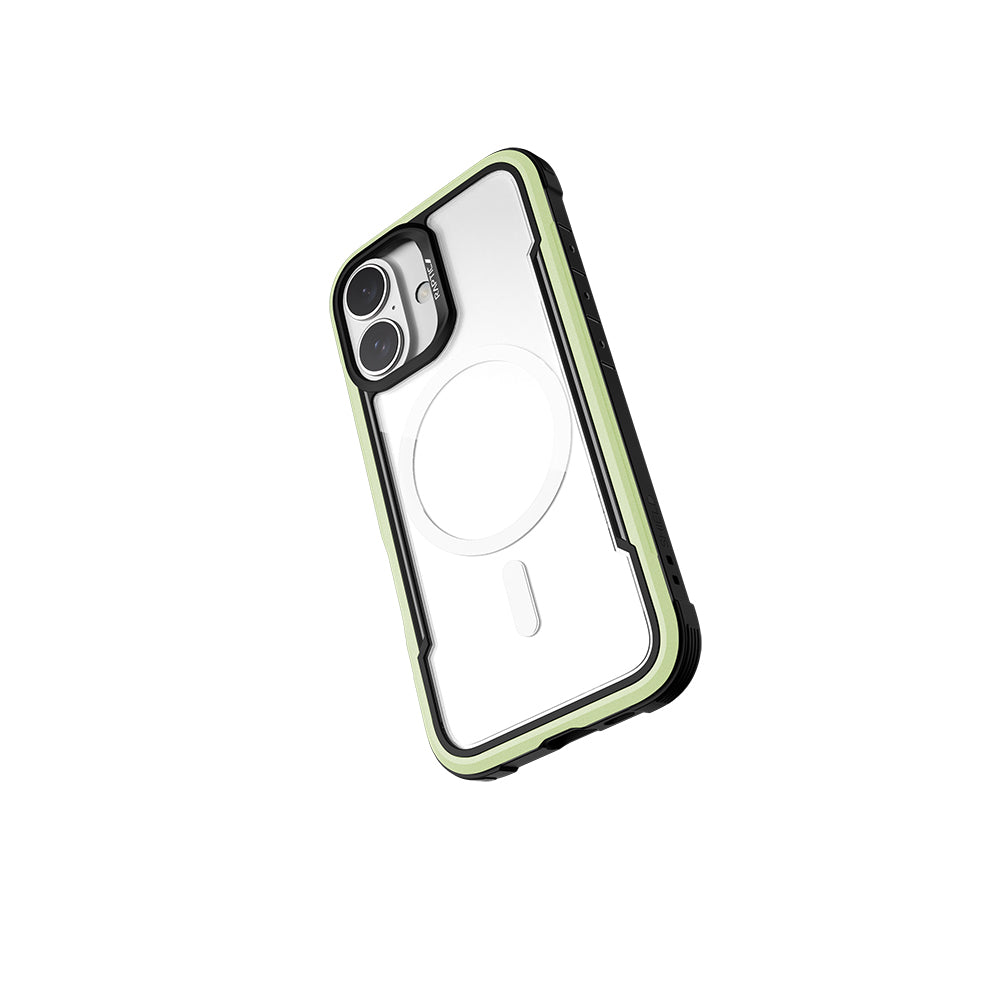 Apple iPhone 16 Kılıf M-safe Şarj Özellikli Airbagli Raptic Shield Serisi Şeffaf Arka Yüzey Kapak Yeşil