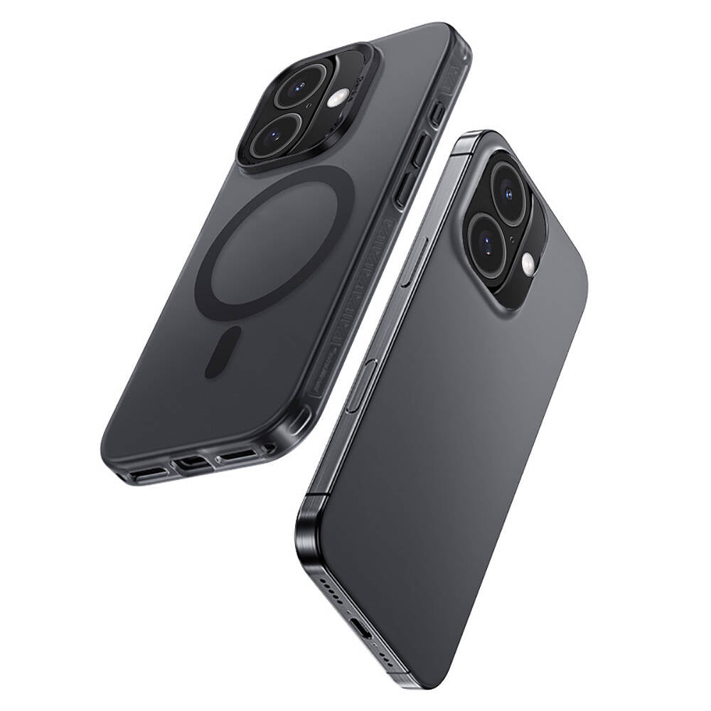 Apple iPhone 16 Kılıf M-safe Şarj Özellikli Benks Lucid Armor Kapak Titanyum-Gri