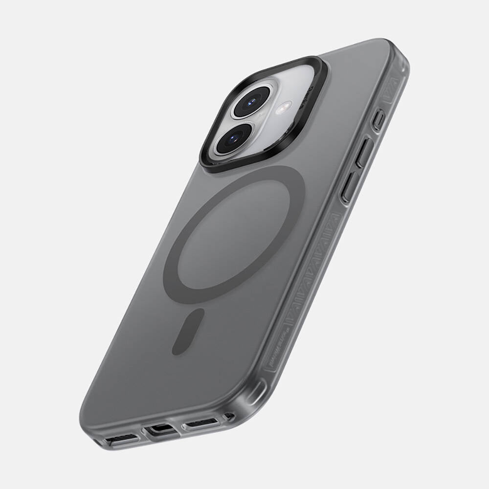 Apple iPhone 16 Kılıf M-safe Şarj Özellikli Benks Lucid Armor Kapak Titanyum-Gri