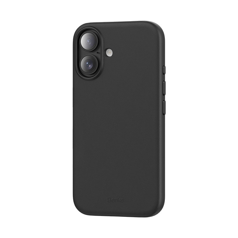 Apple iPhone 16 Kılıf M-safe Şarj Özellikli Çizilmeye Dayanıklı Benks VitaPro Serisi PU Deri Kapak Siyah