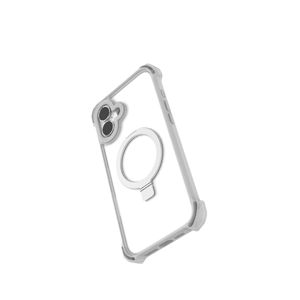 Apple iPhone 16 Kılıf M-safe Şarj Özellikli Raptic Dual Serisi Şeffaf Standlı Kapak Siyah