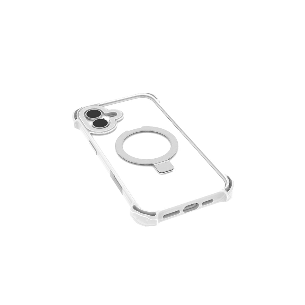 Apple iPhone 16 Kılıf M-safe Şarj Özellikli Raptic Dual Serisi Şeffaf Standlı Kapak Şeffaf