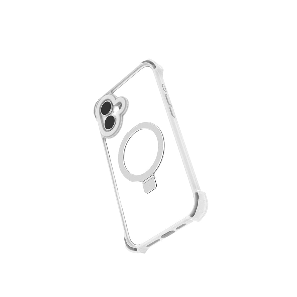 Apple iPhone 16 Kılıf M-safe Şarj Özellikli Raptic Dual Serisi Şeffaf Standlı Kapak Şeffaf