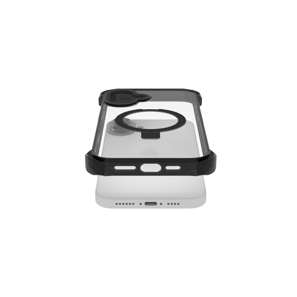 Apple iPhone 16 Kılıf M-safe Şarj Özellikli Raptic Dual Serisi Şeffaf Standlı Kapak Şeffaf