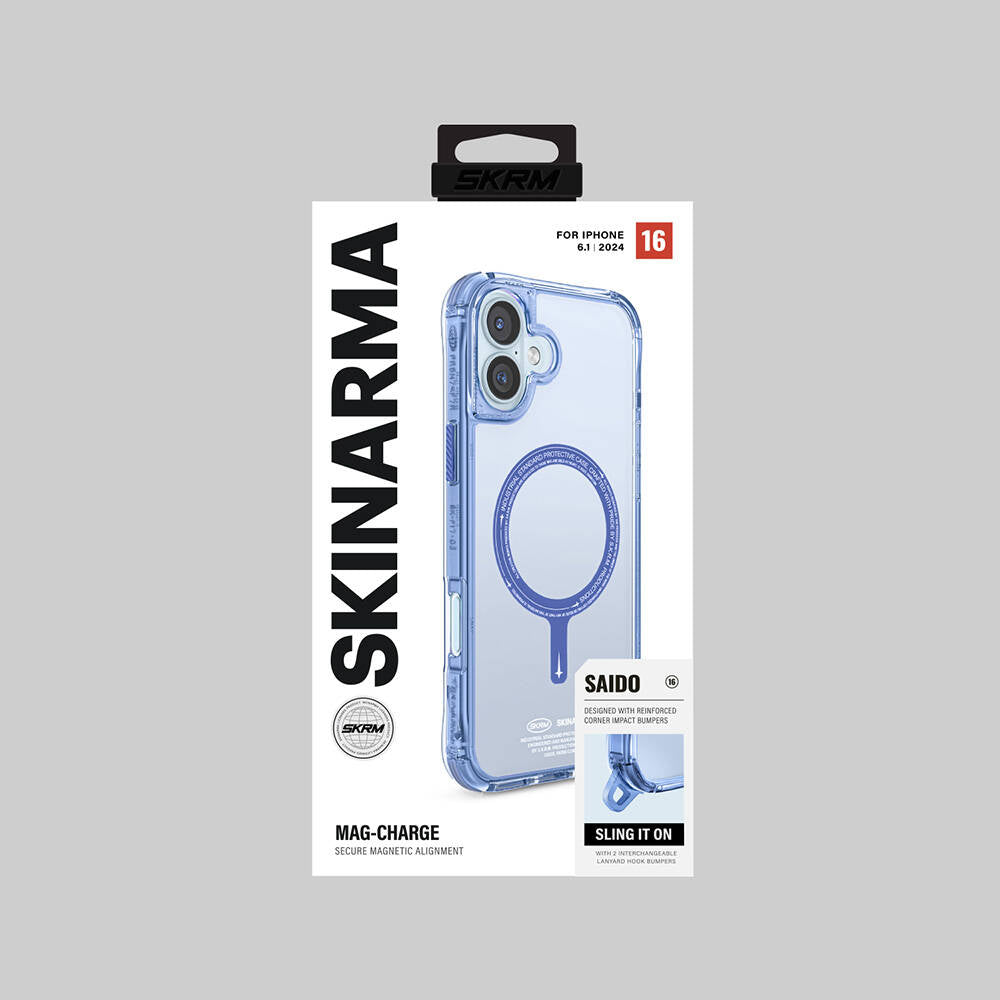 Apple iPhone 16 Kılıf M-safe Şarj Özellikli Şeffaf Airbag Tasarımlı Skinarma Saido Kapak Pembe