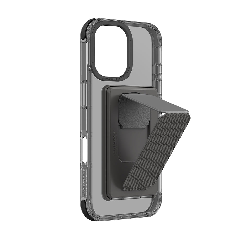 Apple iPhone 16 Kılıf M-safe Şarj Özellikli Standlı Set Amazingthing Omni Adventure Serisi Kapak Siyah