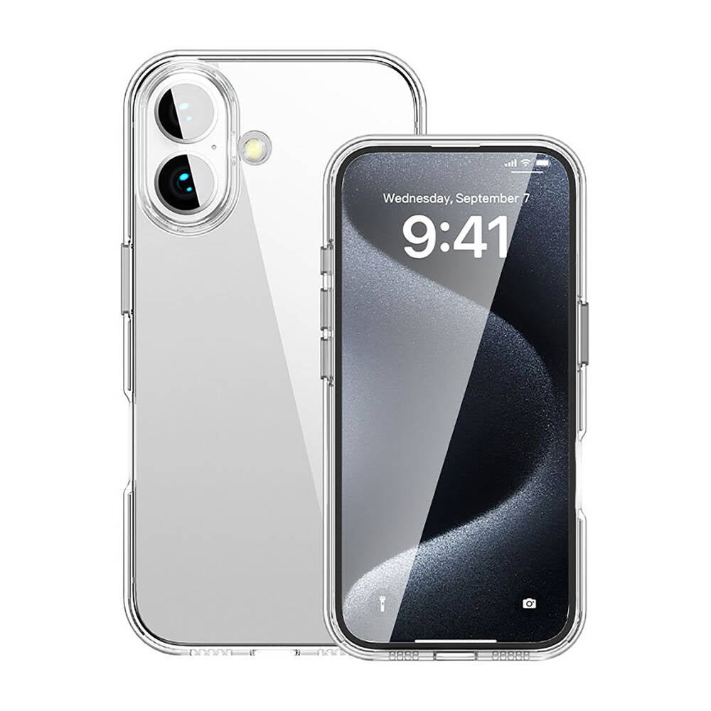 Apple iPhone 16 Kılıf M-safe Şarj Özellikli Transparan Sert PC Wlons Pita Kapak Şeffaf