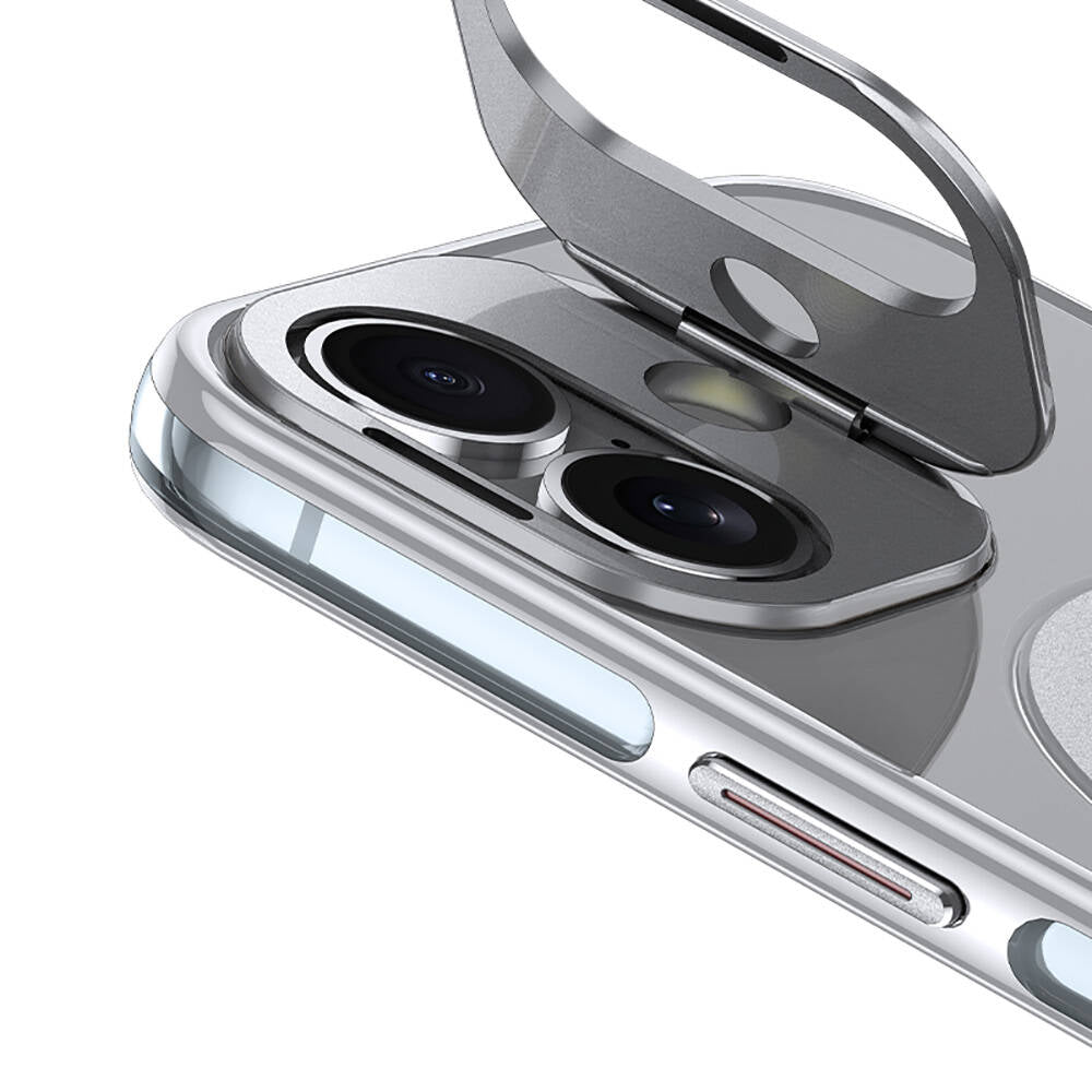 Apple iPhone 16 Kılıf M-safe Şarj Özellikli Wlons Standlı Efsane Kapak Siyah