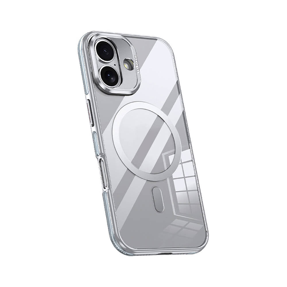 Apple iPhone 16 Kılıf M-safe Şarj Özellikli Wlons Standlı Efsane Kapak Gri