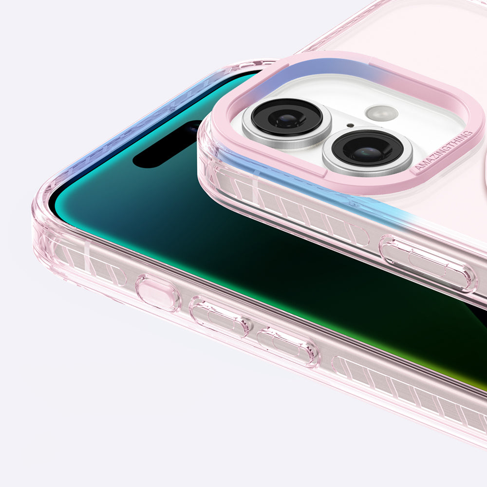 Apple iPhone 16 Kılıf M-safe Şarj Özellikli Yüzük Standlı Amazingthing Titan Pro Serisi Kapak Siyah