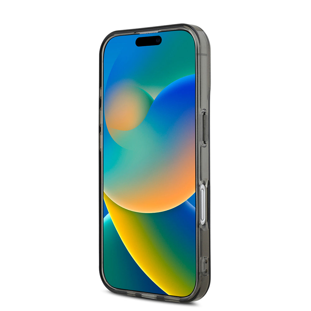 Apple iPhone 16 Kılıf Mercedes Benz Orjinal Lisanslı M-safe Şarj Özellikli Saydam Yüzey Silver Ring Kapak Siyah