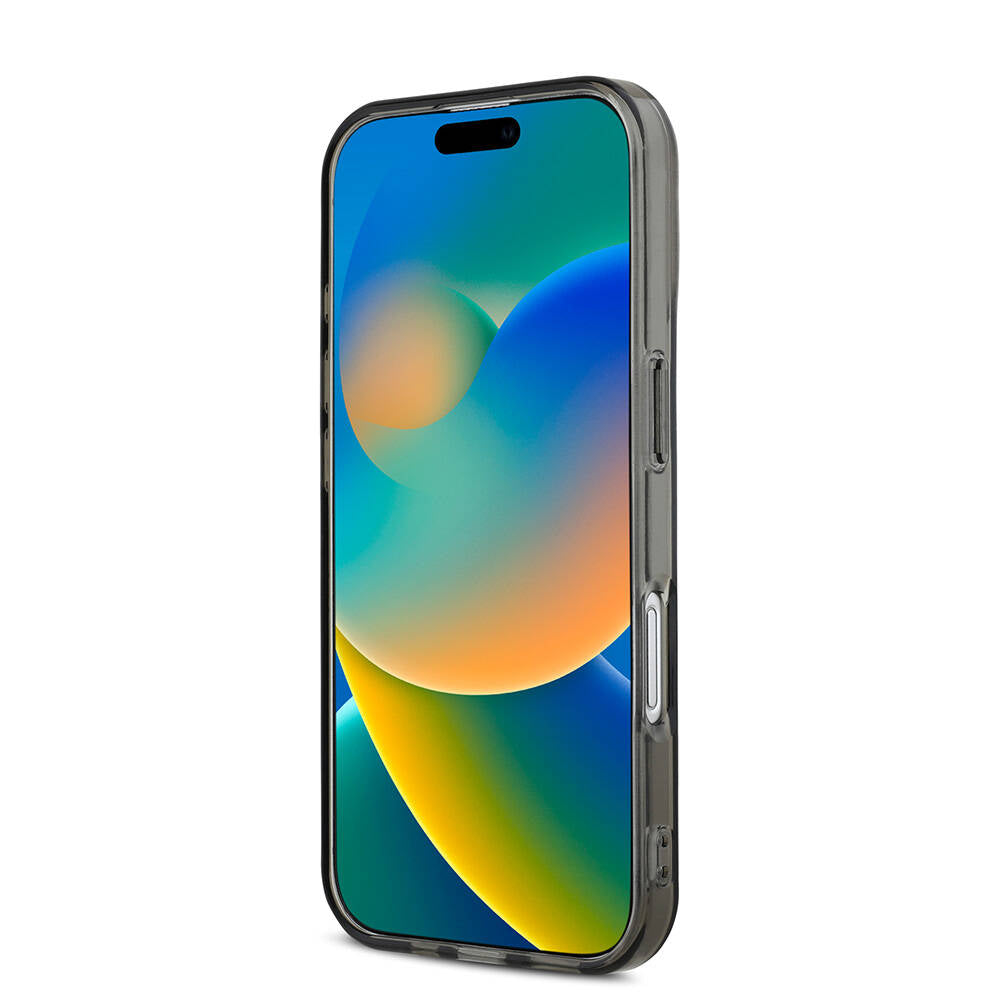 Apple iPhone 16 Kılıf Mercedes Benz Orjinal Lisanslı M-safe Şarj Özellikli Yıldız Desenli Transparan Kapak Siyah