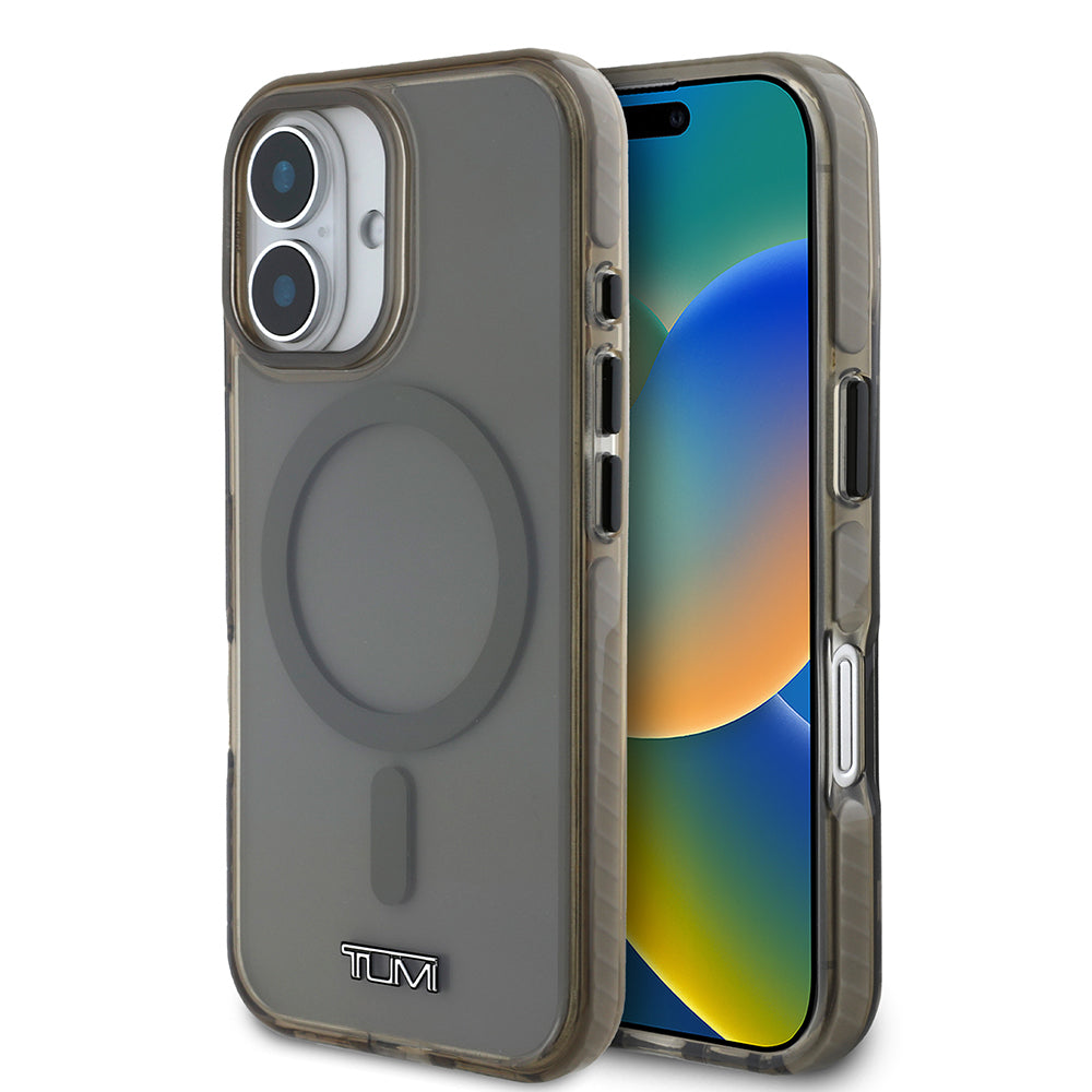 Apple iPhone 16 Kılıf TUMI Orjinal Lisanslı M-safe Şarj Özellikli Airbagli Transparan Kapak Siyah