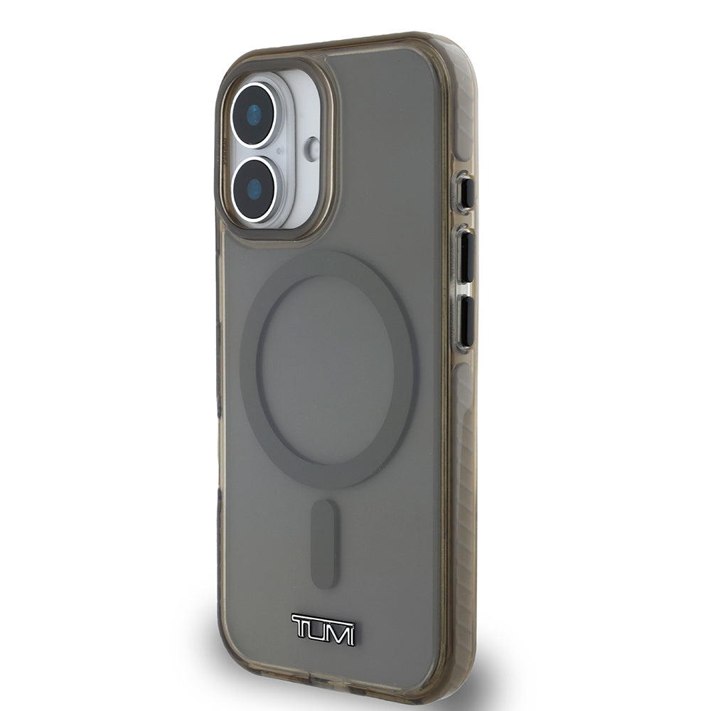 Apple iPhone 16 Kılıf TUMI Orjinal Lisanslı M-safe Şarj Özellikli Airbagli Transparan Kapak Siyah