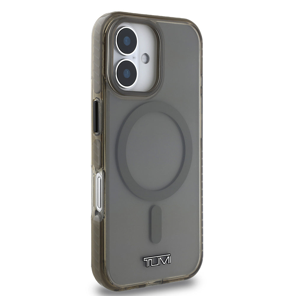 Apple iPhone 16 Kılıf TUMI Orjinal Lisanslı M-safe Şarj Özellikli Airbagli Transparan Kapak Siyah