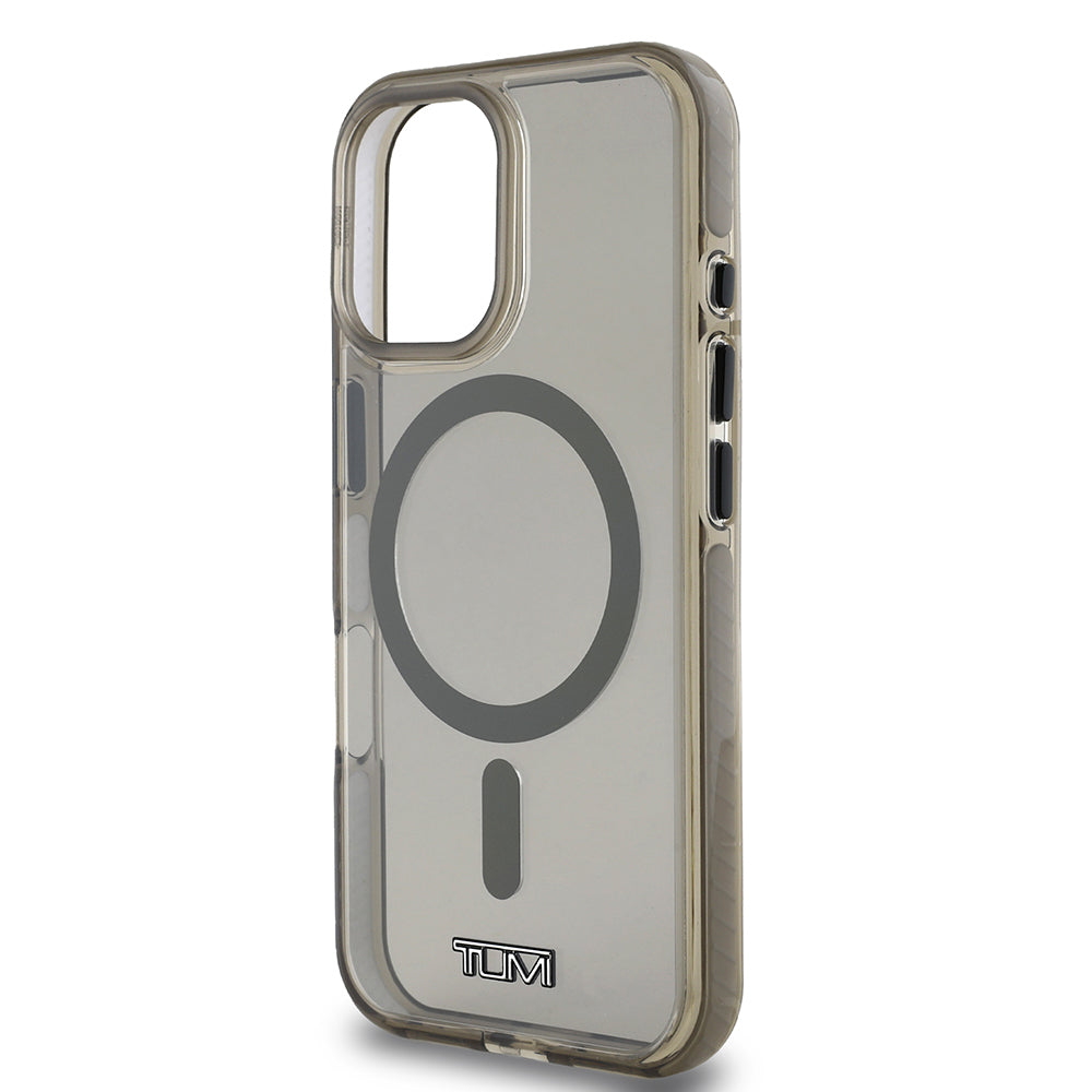 Apple iPhone 16 Kılıf TUMI Orjinal Lisanslı M-safe Şarj Özellikli Airbagli Transparan Kapak Siyah