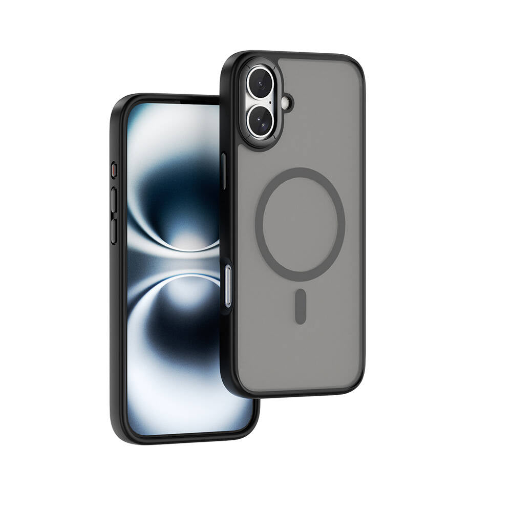 Apple iPhone 16 Kılıf Wiwu FGG-012 ArmorPro Serisi M-safe Şarj Özellikli Parmak İzi Bırakmayan Kılıf Siyah