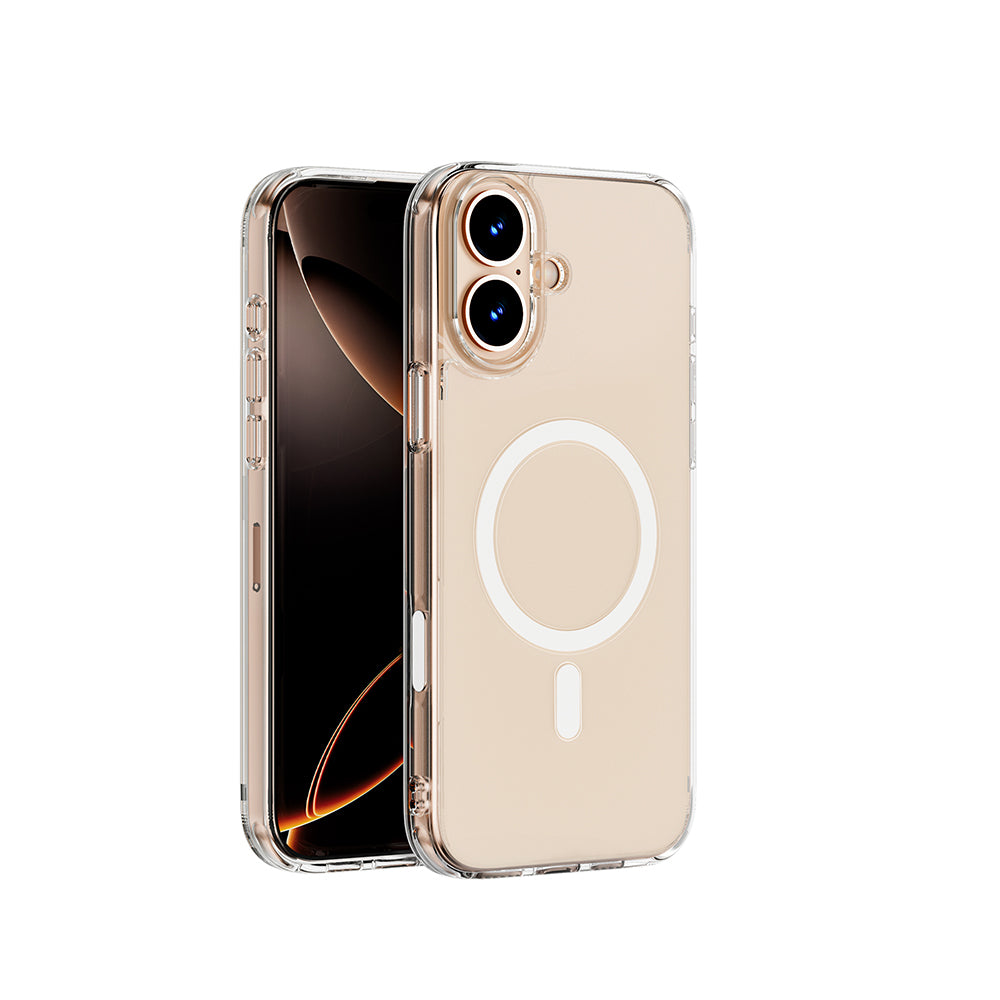 Apple iPhone 16 Kılıf Wiwu MCC-102 Magnetic Crystal Sert PC Kapak Şeffaf