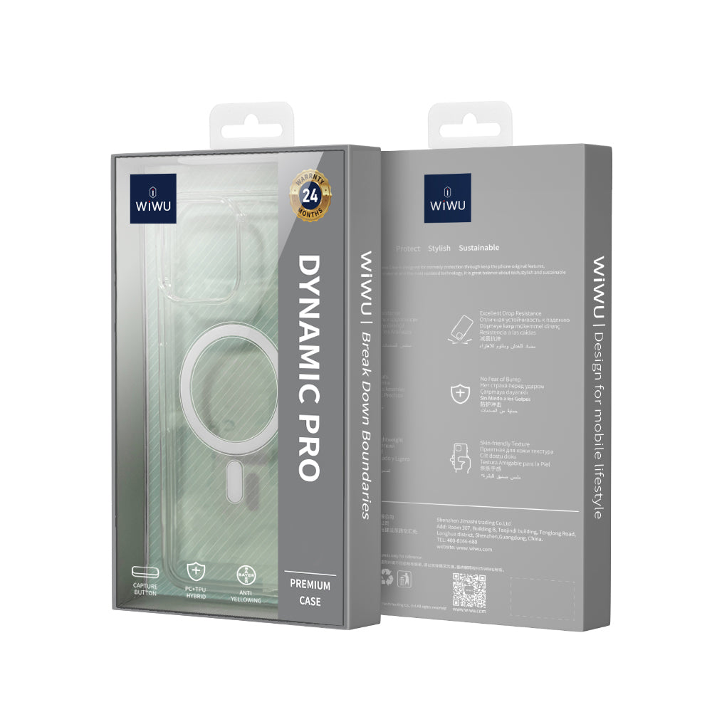 Apple iPhone 16 Kılıf Wiwu MCC-102 Magnetic Crystal Sert PC Kapak Şeffaf