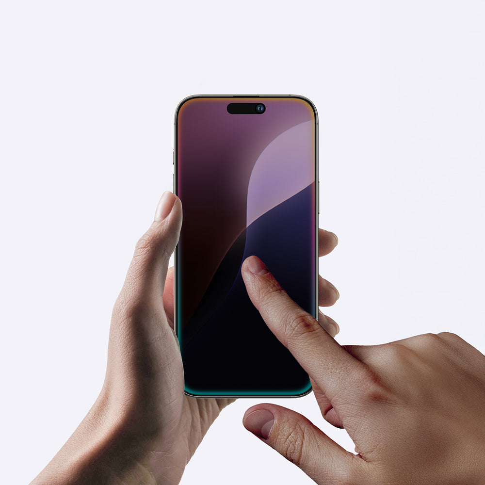 Apple iPhone 16 Plus Amazingthing Radix Privacy Parmak İzi Bırakmayan Temperli Cam Ekran Koruyucu Siyah