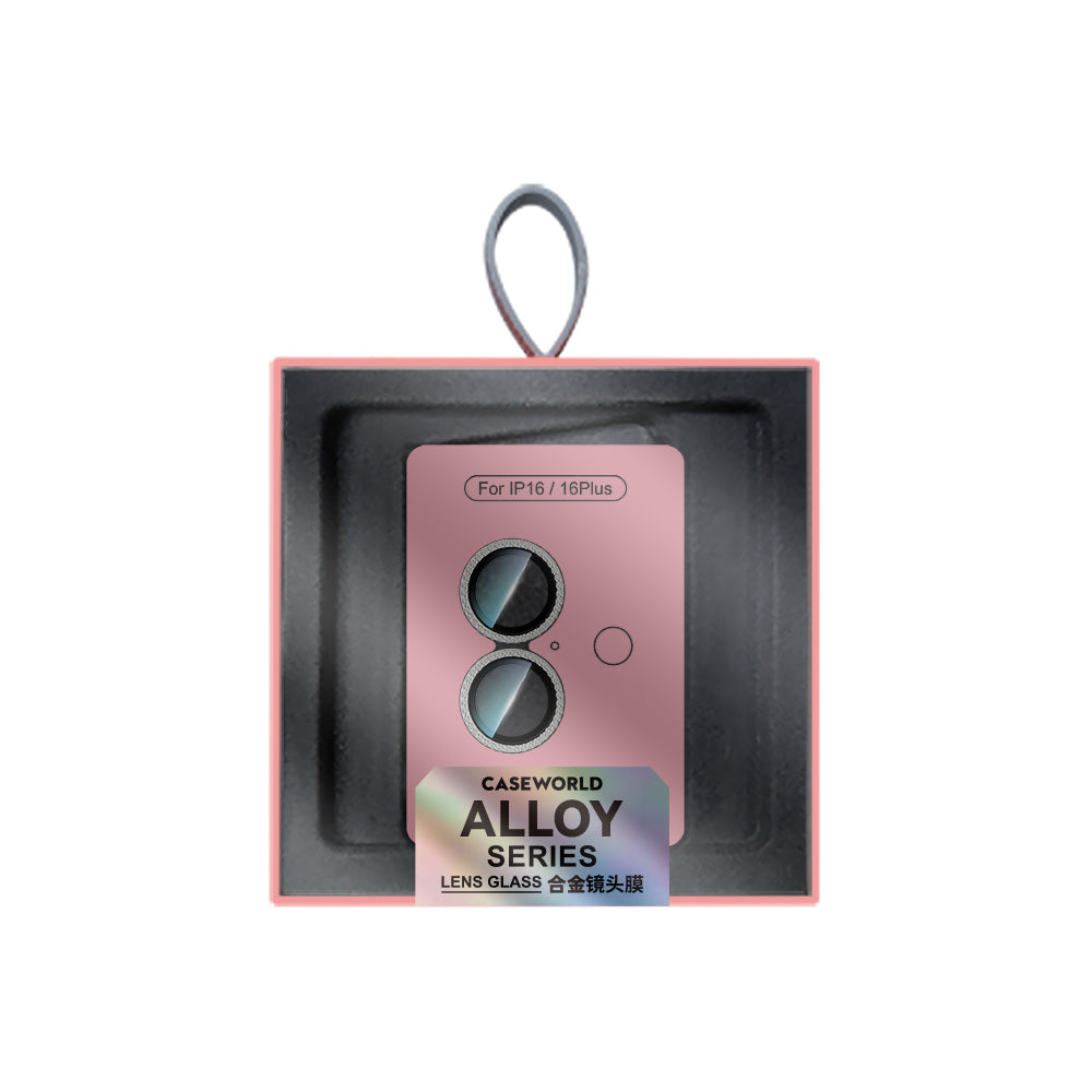 Apple iPhone 16 Plus CaseWorld Alloy Sparkling Diamond Serisi Taşlı Lens Koruyucu Gümüş