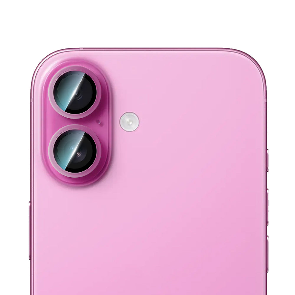 Apple iPhone 16 Plus CaseWorld Alloy Two-Color Serisi Lens Koruyucu Pembe