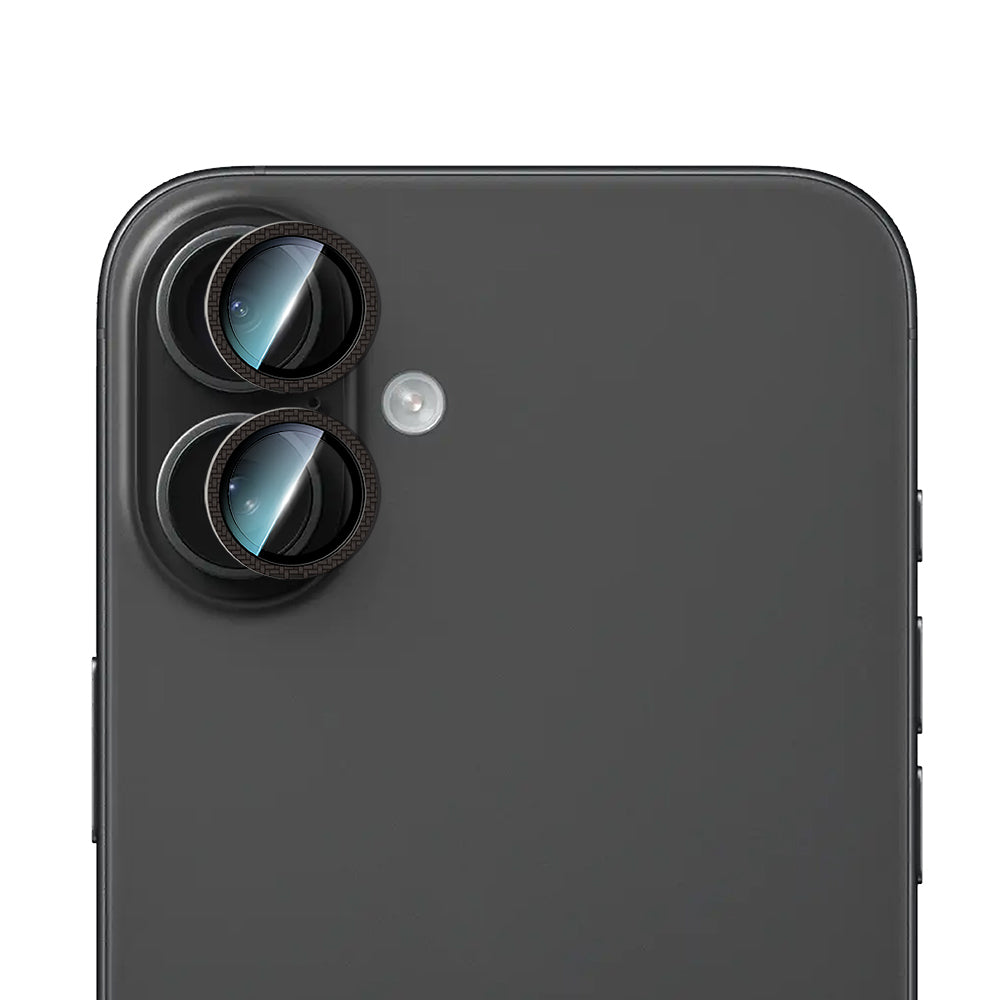 Apple iPhone 16 Plus CaseWorld Karbon Fiber Serisi Anti Reflective Ultra Clear Full Kamera Lens Koruyucu Siyah