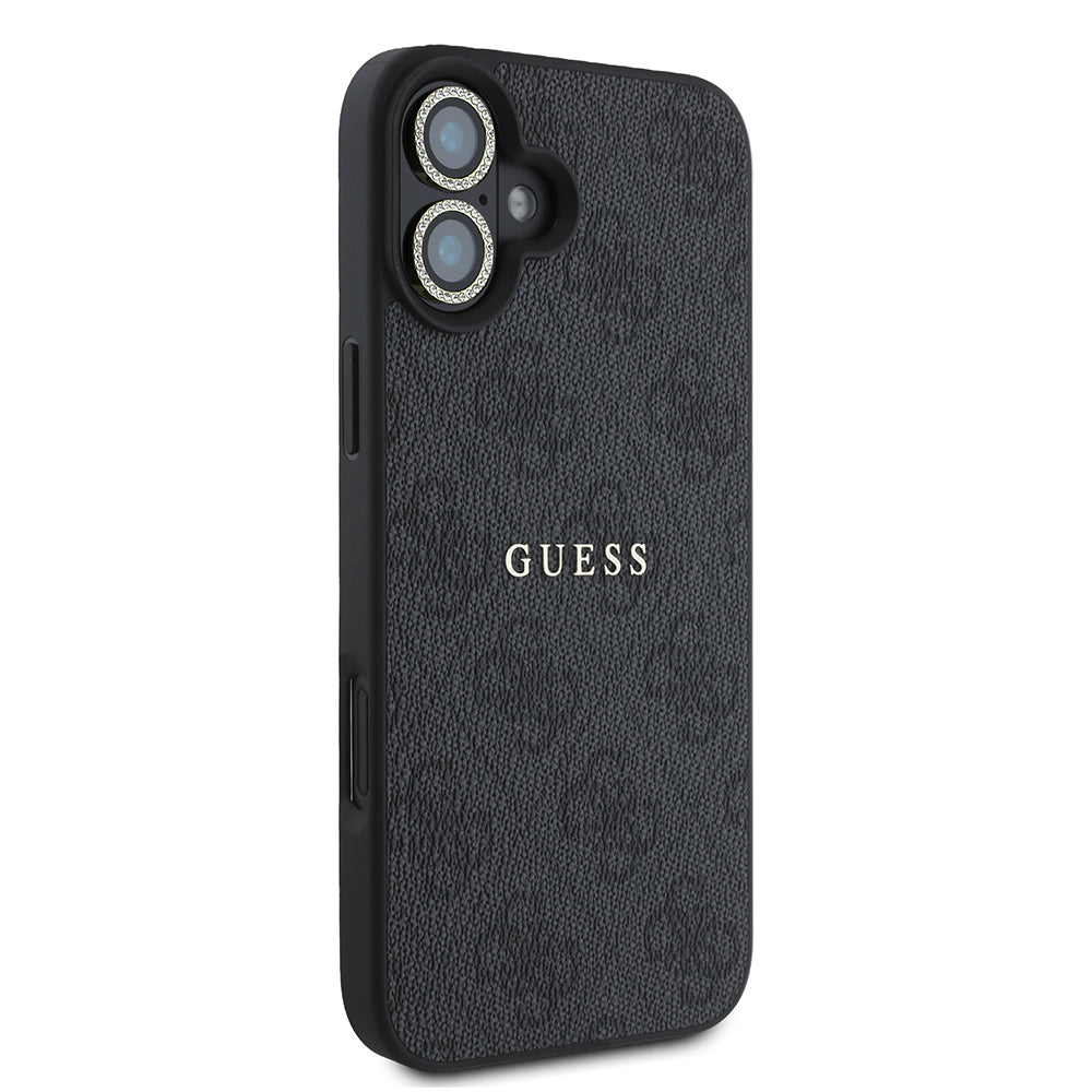 Apple iPhone 16 Plus Guess Orjinal Lisanslı Kılıf + Ekran Koruyucu + Lens Koruyucu 3in1 Aksesuar Seti Siyah