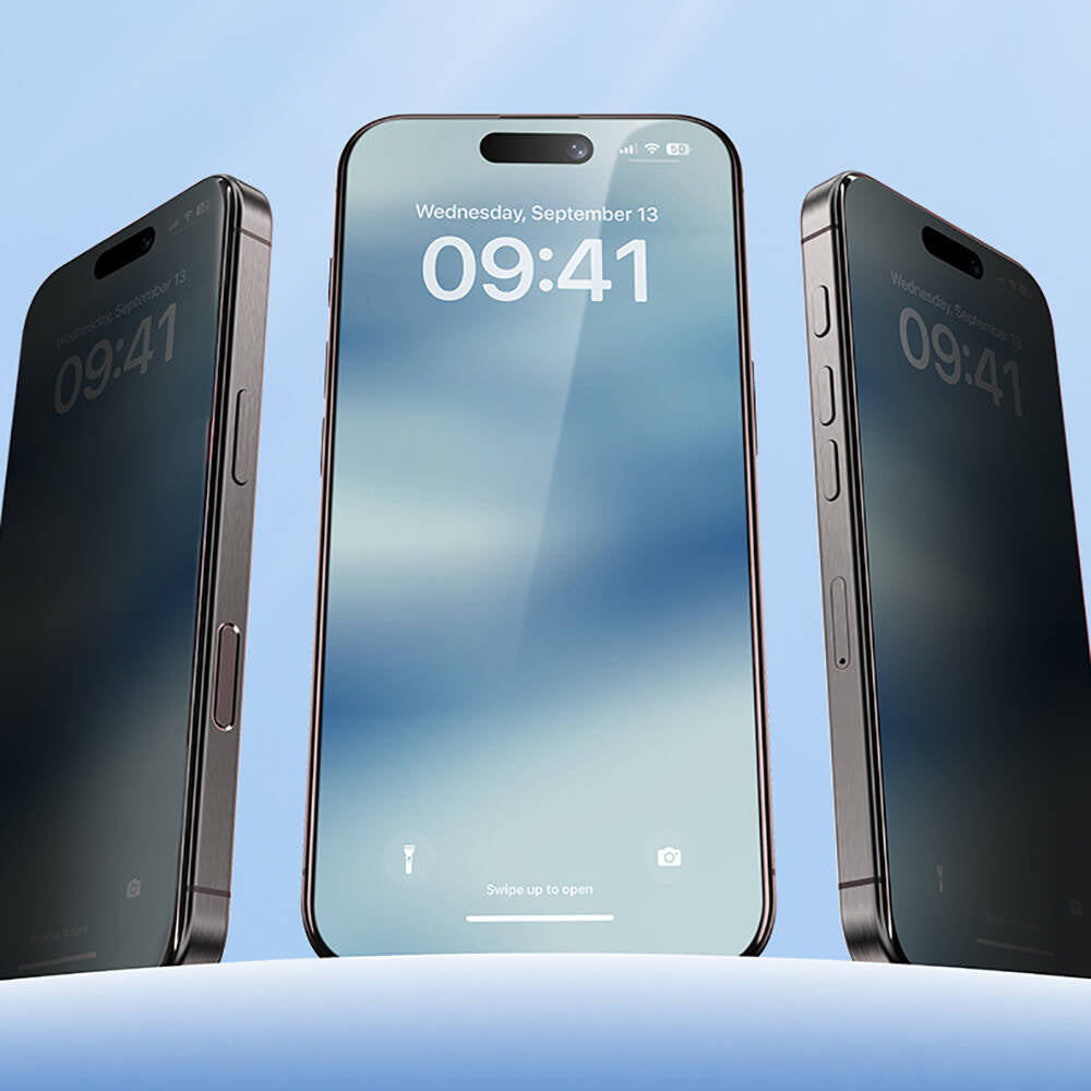 Apple iPhone 16 Plus Hidrofobik Ve Oleofobik Özellikli Benks Privacy Air Shield 0.4mm Ekran Koruyucu 10'lu Paket Şeffaf