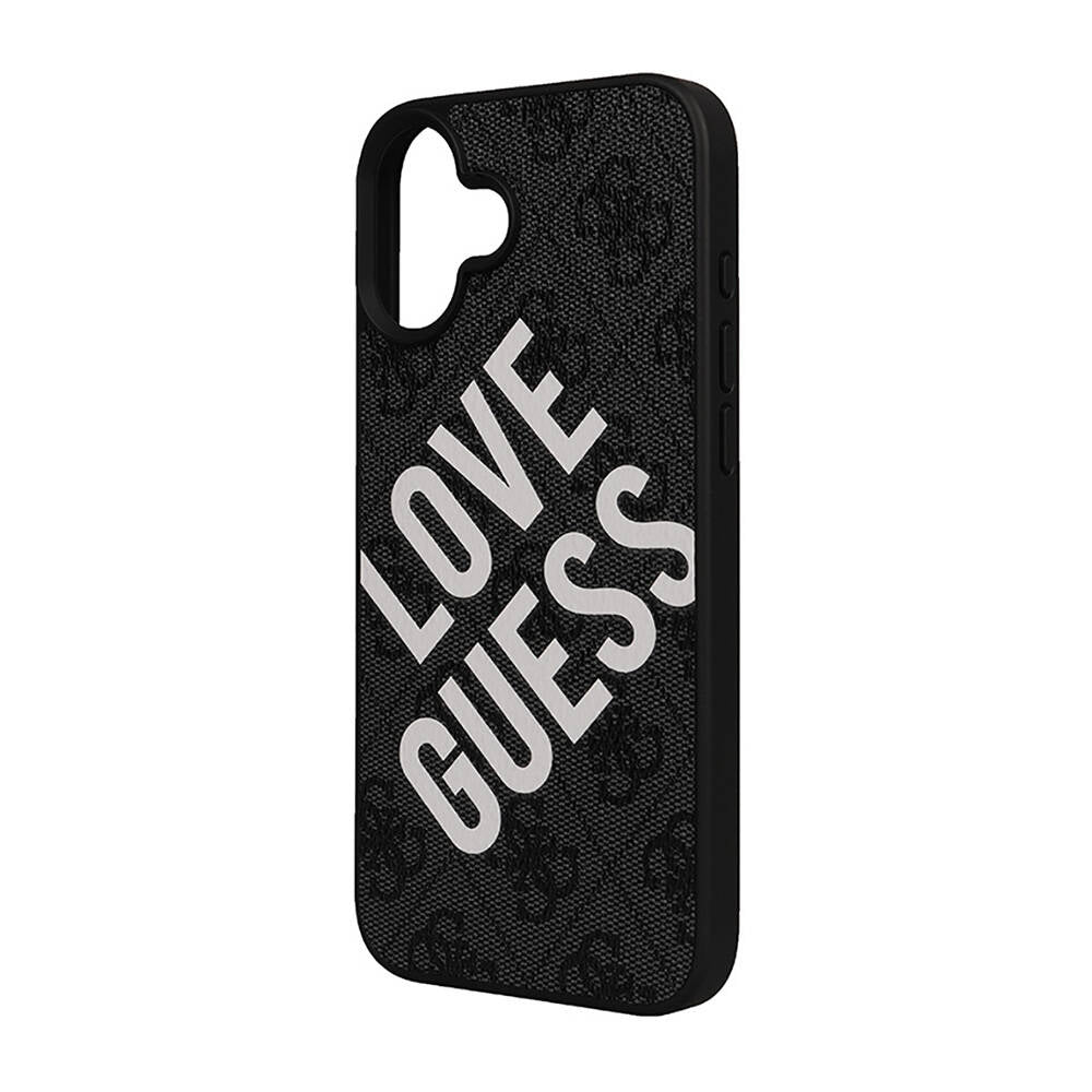 Apple iPhone 16 Plus Kılıf Guess Orjinal Lisanslı Big Love Guess Kapak Siyah