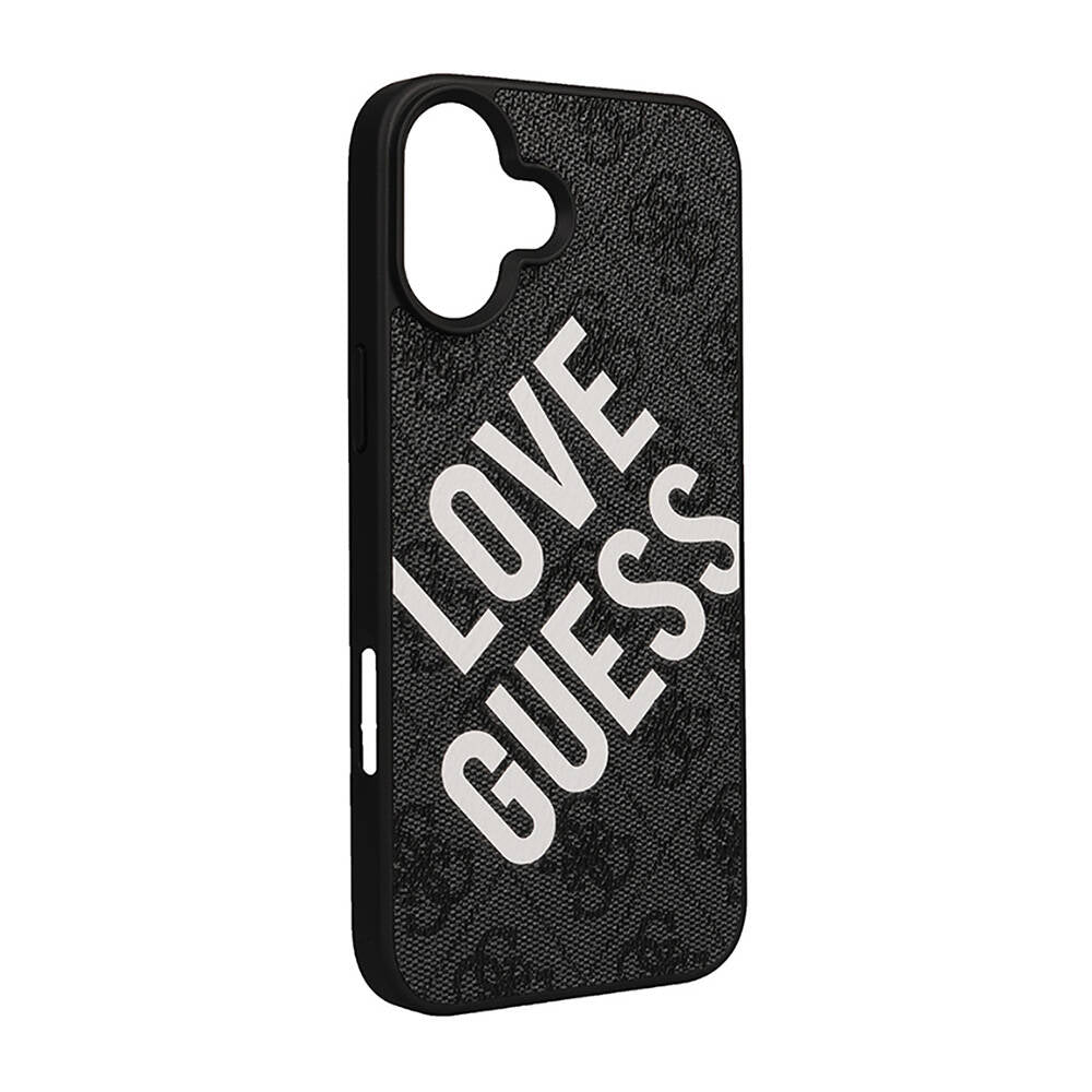 Apple iPhone 16 Plus Kılıf Guess Orjinal Lisanslı Big Love Guess Kapak Kahverengi