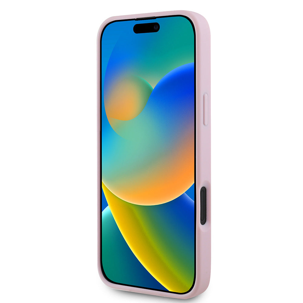 Apple iPhone 16 Plus Kılıf Guess Orjinal Lisanslı M-safe Şarj Özellikli Yazı Logolu Grained Kapak Yeşil