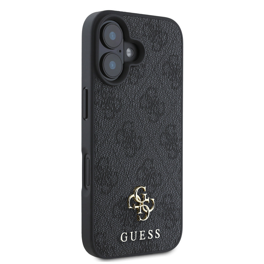 Apple iPhone 16 Plus Kılıf Guess Orjinal Lisanslı M-safe Şarj Özellikli Small 4G Classic Kapak Kahverengi