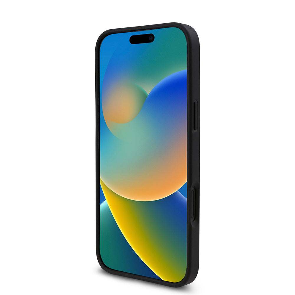 Apple iPhone 16 Plus Kılıf Guess Orjinal Lisanslı Taşlı Arka Yüzey Üçgen Logolu Kapak Gümüş