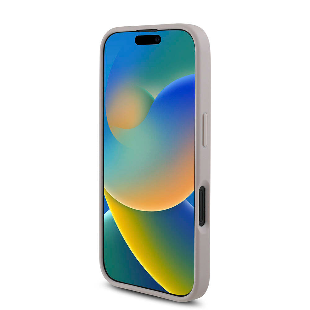 Apple iPhone 16 Plus Kılıf Guess Orjinal Lisanslı PU Deri 4G Desenli Metal Büyük 4G ve Yazı Logolu Kapak Pembe