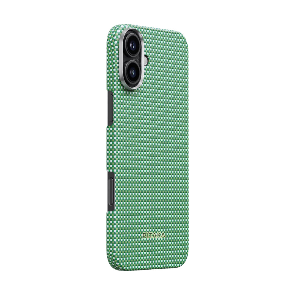 Apple iPhone 16 Plus Kılıf M-safe Şarj Özellikli Aramid Fiber Pitaka Ultra-Slim Classic Serisi Forest Green Kapak Yeşil