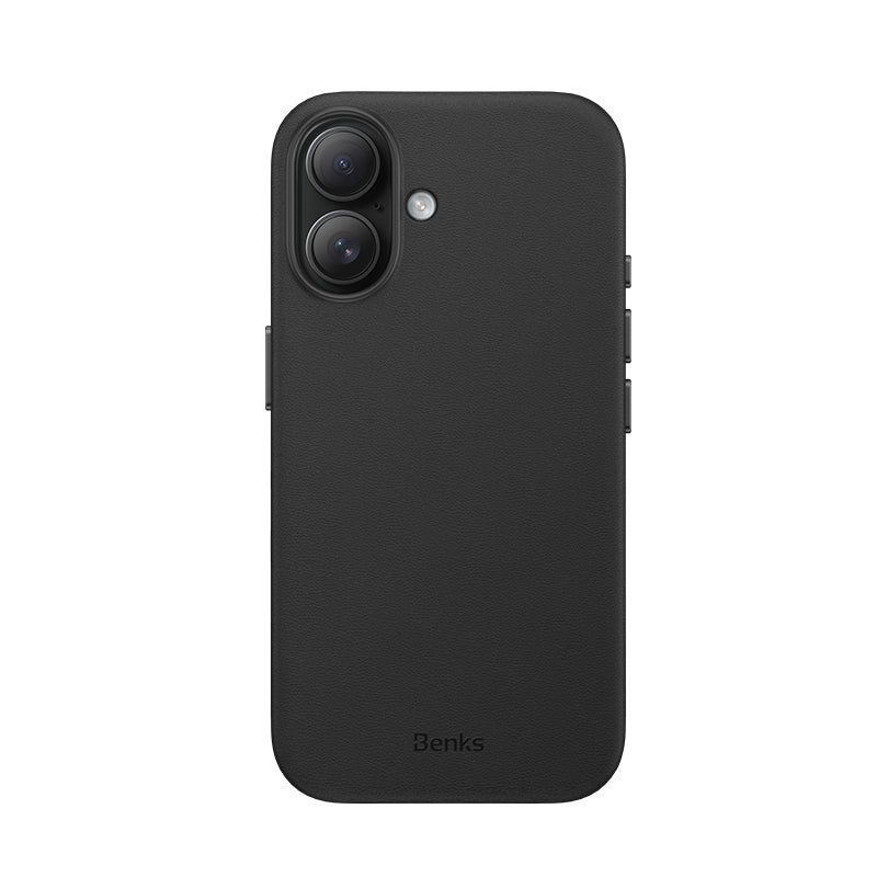 Apple iPhone 16 Plus Kılıf M-safe Şarj Özellikli Çizilmeye Dayanıklı Benks VitaPro Serisi PU Deri Kapak Gri