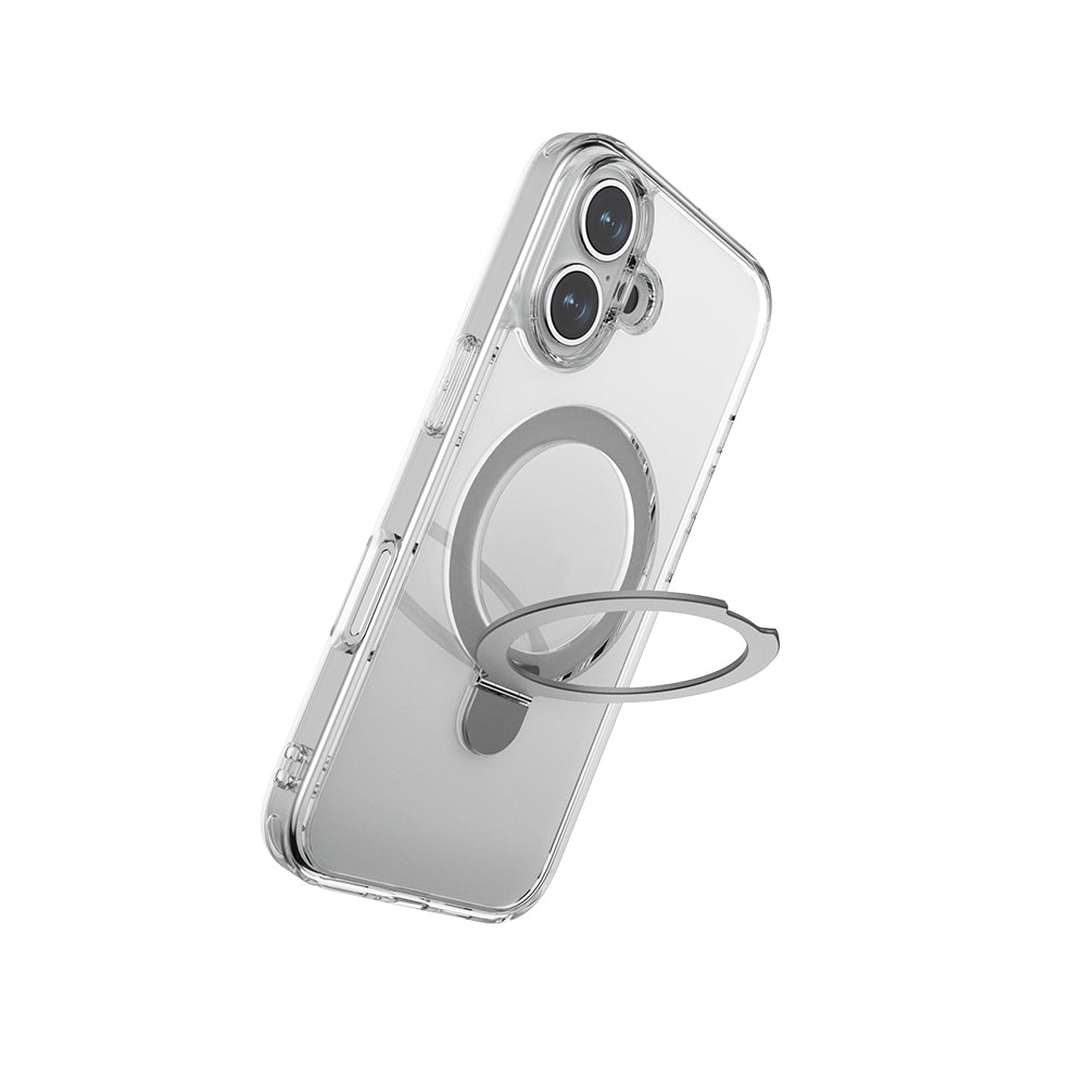 Apple iPhone 16 Plus Kılıf M-safe Şarj Özellikli Raptic Air Stand Serisi Buzlu Transparan Tasarımlı Standlı Kapak Şeffaf