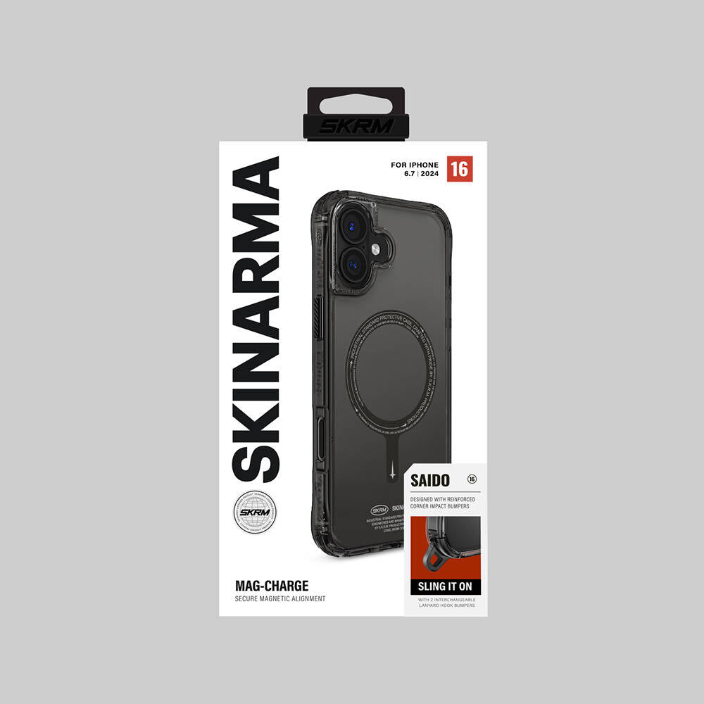 Apple iPhone 16 Plus Kılıf M-safe Şarj Özellikli Şeffaf Airbag Tasarımlı Skinarma Saido Kapak Pembe