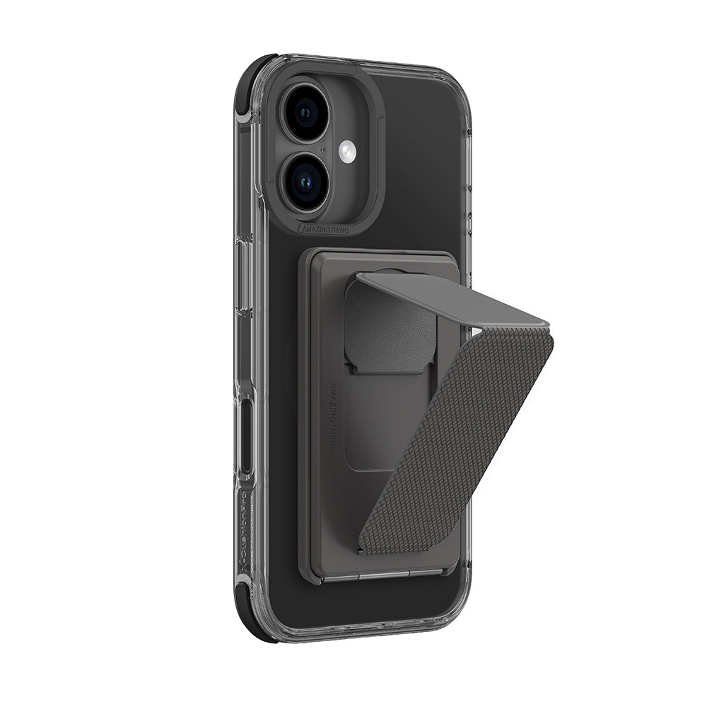 Apple iPhone 16 Plus Kılıf M-safe Şarj Özellikli Standlı Set Amazingthing Omni Adventure Serisi Kapak Siyah