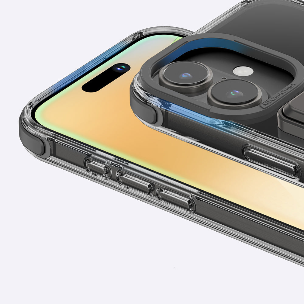 Apple iPhone 16 Plus Kılıf M-safe Şarj Özellikli Standlı Set Amazingthing Omni Adventure Serisi Kapak Siyah