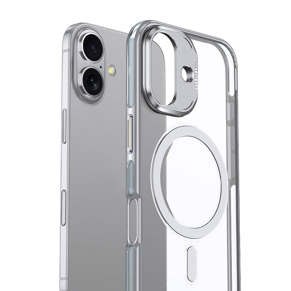 Apple iPhone 16 Plus Kılıf M-safe Şarj Özellikli Wlons Standlı Efsane Kapak Gri