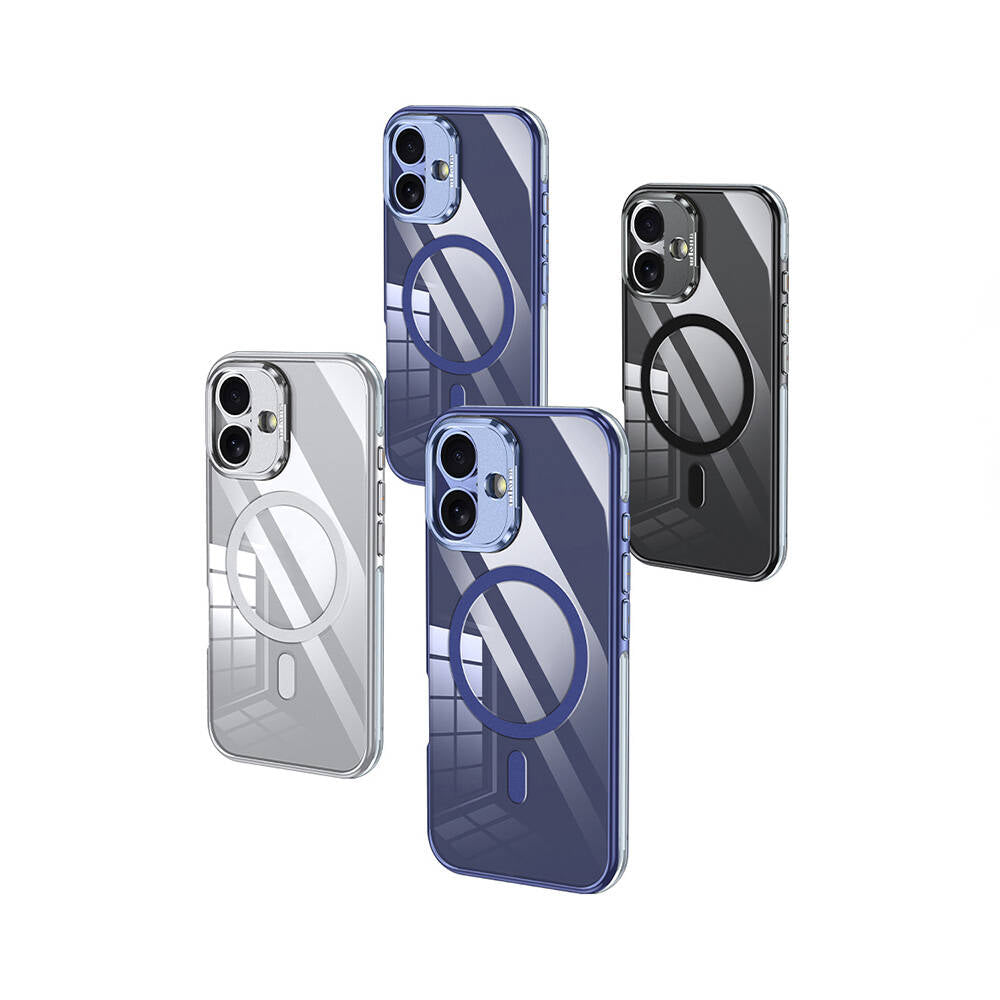 Apple iPhone 16 Plus Kılıf M-safe Şarj Özellikli Wlons Standlı Efsane Kapak Gri