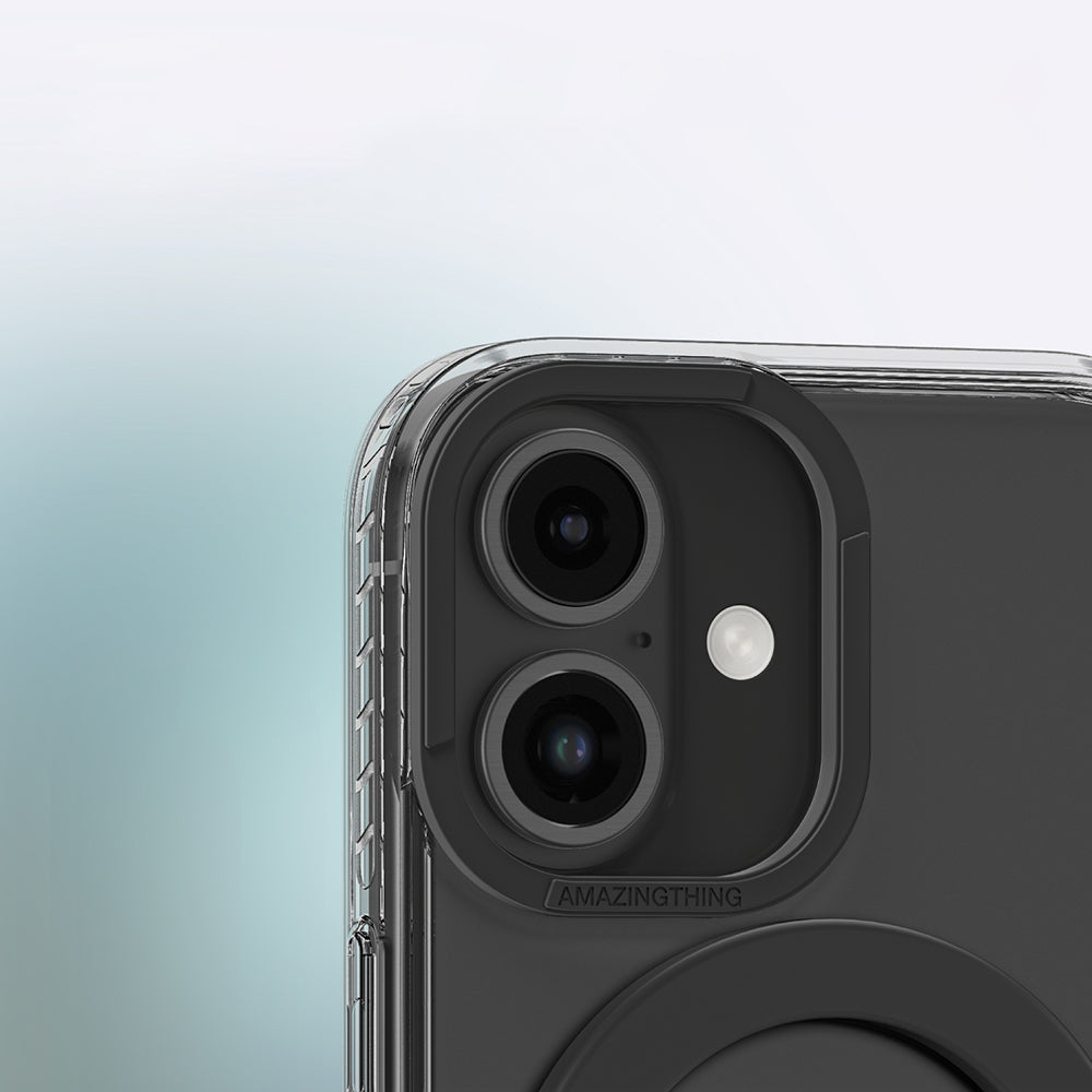 Apple iPhone 16 Plus Kılıf M-safe Şarj Özellikli Yüzük Standlı Amazingthing Titan Pro Serisi Kapak Pembe