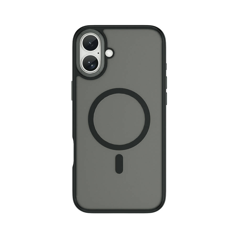 Apple iPhone 16 Plus Kılıf Wiwu FGG-012 ArmorPro Serisi M-safe Şarj Özellikli Parmak İzi Bırakmayan Kılıf Siyah