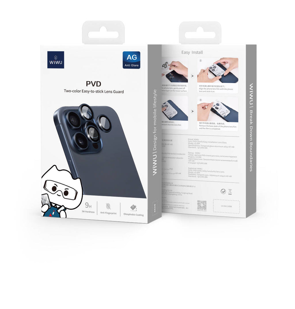 Apple iPhone 16 Plus Wiwu LG-004 PVD Lens Guard Metal Kamera Lens Koruyucu Yeşil