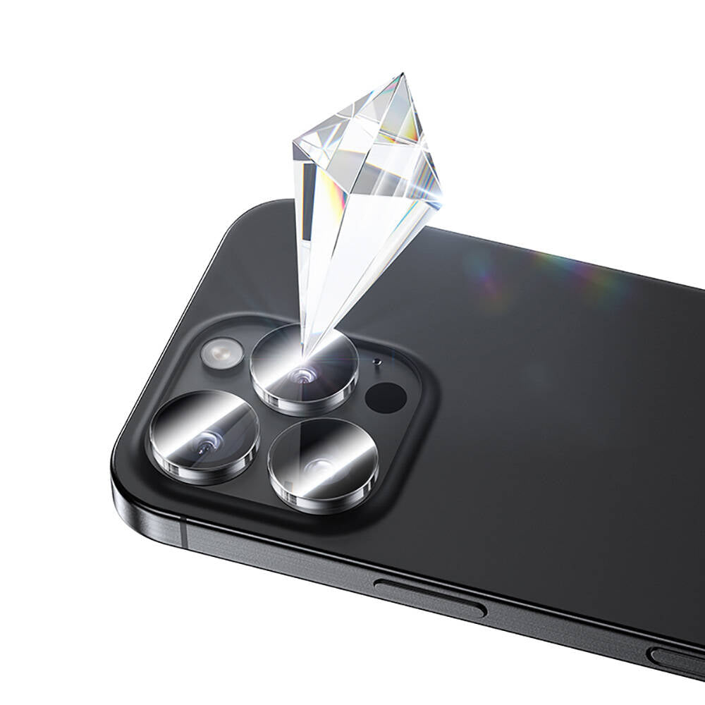 Apple iPhone 16 Pro Benks AR Glass Warrior Transparan Premium Cam Kamera Lens Koruyucu Şeffaf