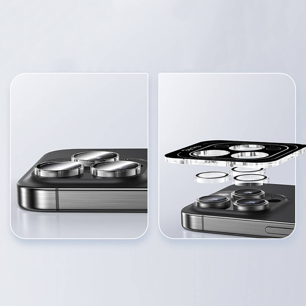 Apple iPhone 16 Pro Benks AR Glass Warrior Transparan Premium Cam Kamera Lens Koruyucu Şeffaf