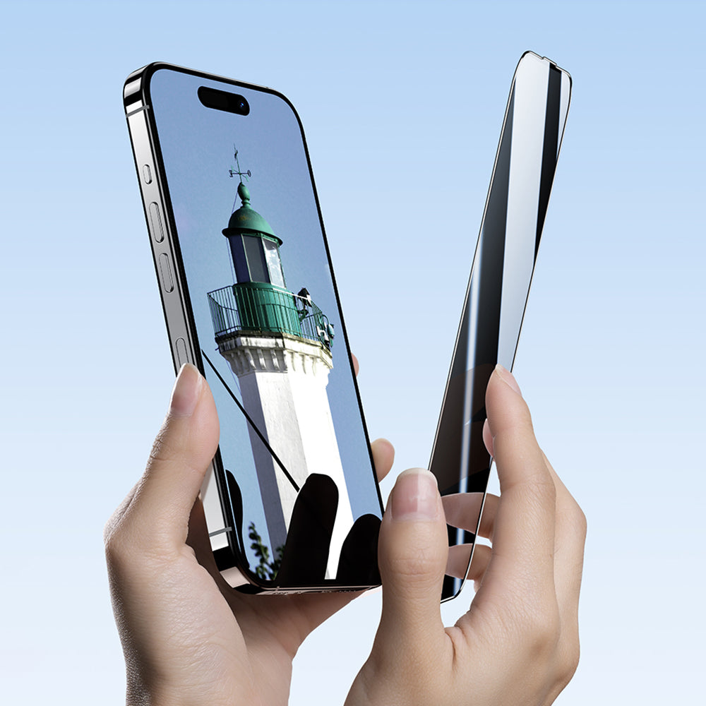 Apple iPhone 16 Pro Benks Ultra İnce Kenarlı Ekran Koruyucu + Kolay Uygulama Aparatlı Siyah