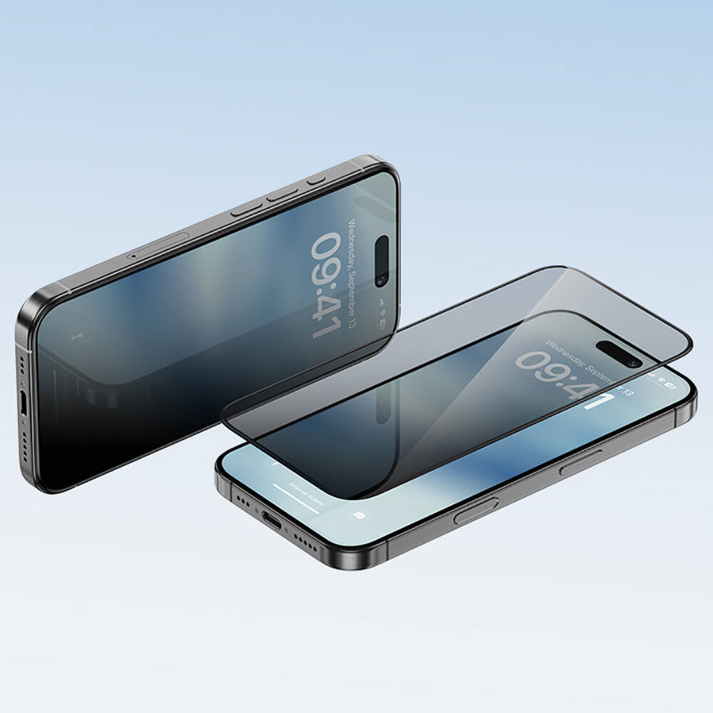 Apple iPhone 16 Pro Benks Ultra Shield 0.3mm Privacy Ekran Koruyucu + Kolay Uygulama Aparatlı Siyah